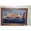 Image 2 : FRAMED GICLEE ON CANVAS, "HONG KONG BOAT"; HERB KANE (9" X 21")