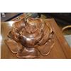 Image 2 : MID-CENTURY MONKEYPOD WOOD LOTUS FLOWER TIDBIT CHIP & DIP BOWL