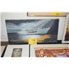 Image 1 : UNFRAMED OIL ON CANVAS, "WAVE"; CHUN (12" X 24")