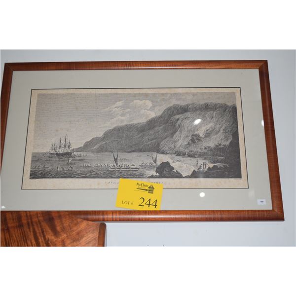 KOA FRAMED "VIEW OF KARAKAKOOA BAY IN OWHYHEE"