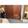 Image 3 : ANTIQUE MAHOGANY ARMOIRE W/2 DOORS & DRAWERS (BREAKS DOWN)