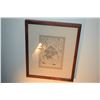 Image 2 : FRAMED BLACK & WHITE JAPANESE UKIYO-E SAMURAI PRINT &  FRAMED PRINTED PAGE FROM A PICTURE BOOK (2 PC