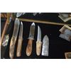 Image 2 : BONE HANDLED KNIVES, 1 W/SHEATH (4 PCS)
