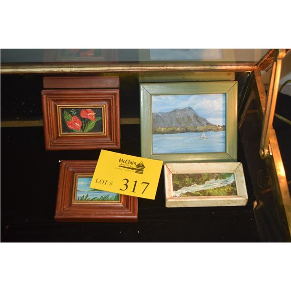 MINIATURE FRAMED PAINTINGS BY HARRIETT D. HOLLAND (4 PCS)