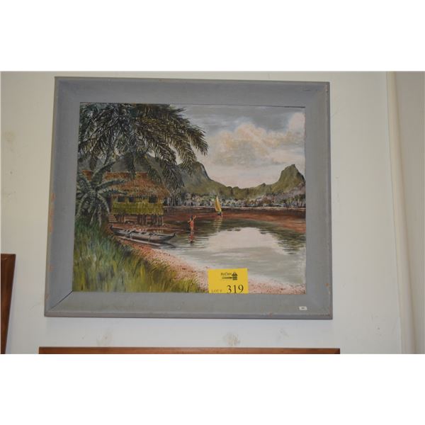 FRAMED OIL ON ART BOARD; SIGNED J.I.M. 1958