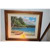 Image 1 : KOA FRAMED OIL ON CANVAS, "BALI HAI"; SIGNED MARKO MAVROVICH (29" X 25")
