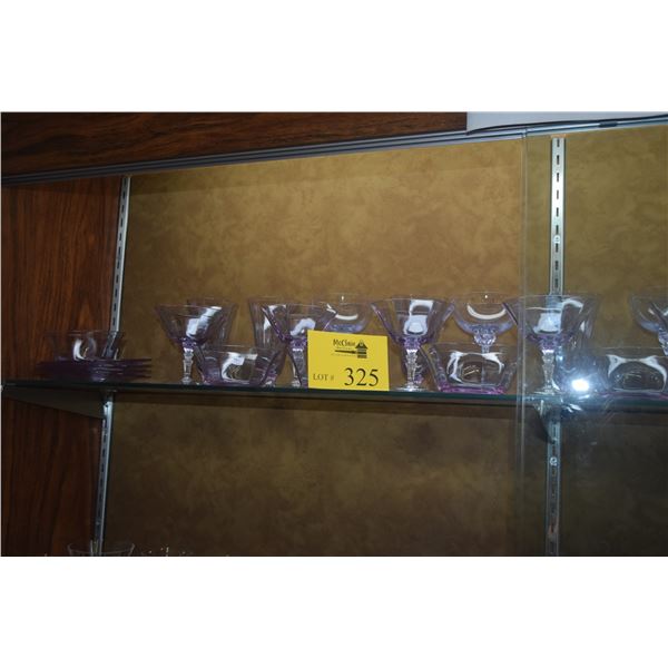 ALEXANDRITE GLASS DISHES & STEMWARE (34 PCS)