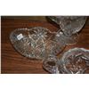Image 3 : COLLECTION CUT GLASS: VASE W/DAISY PATTERN, OLIVE DISH, CREAM & SUGAR (4 PCS)