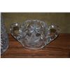 Image 2 : COLLECTION OF CUT GLASS: AMERICAN BRILLIANT PITCHER, CREAM & SUGARS (4 PCS)