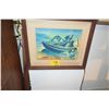 Image 1 : FRAMED WATERCOLOR, "BOATS"; SHIRLEY HASENYAGER