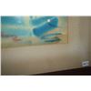 Image 3 : FRAMED WATERCOLOR, "BOATS"; SHIRLEY HASENYAGER