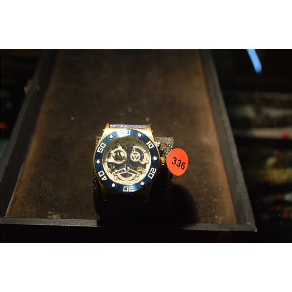 INVICTA RESERVE SPEEDWAY WRISTWATCH (BLUE) W/COLLECTOR'S CASE