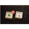 Image 1 : FACETED STONES, PINK & GREEN (2 PCS)