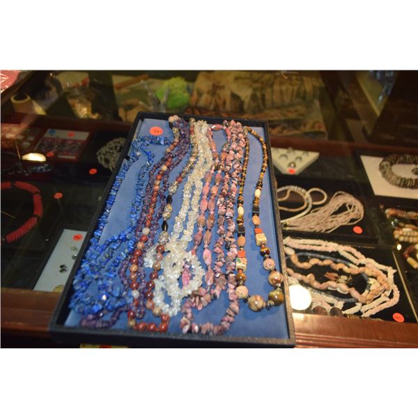 SEMI-PRECIOUS BEAD NECKLACES (8 PCS)