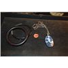 Image 1 : BLACK CORAL, INLAID WOOD BRACELETS (2) & ANTIQUE SHARD PENDANT ON CHAIN (3 PCS)