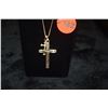 Image 2 : 14K CROSS PENDANTS (2) W/CHAIN (3 PCS) (2.7 G)