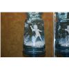 Image 2 : ANTIQUE MARY GREGORY STYLE TURQUOISE COLOR HAND BLOWN GLASS BALUSTER VASES (12") (PAIR)