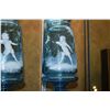 Image 3 : ANTIQUE MARY GREGORY STYLE TURQUOISE COLOR HAND BLOWN GLASS BALUSTER VASES (12") (PAIR)