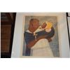 Image 1 : MATTED LITHOGRAPH, "MOTHER & BABY"; SIGNED JEAN CHARLOT (16" X 11")