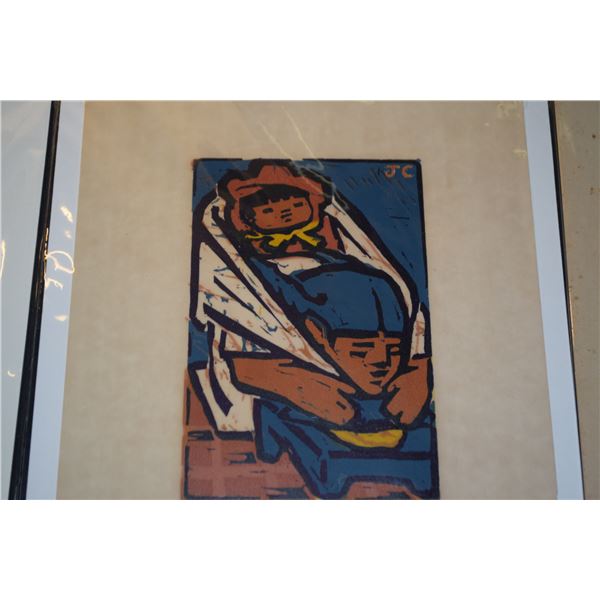 UNFRAMED LITHOGRAPH, "MOTHER & BABY"; SIGNED JEAN CHARLOT 82/125 (9" X 8")