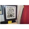 Image 1 : MATTED BLOCK PRINT, "MOTHER & CHILD"; JEAN CHARLOT (14" X 18")