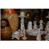 Image 5 : MIXED LOT: DRESDEN FLORAL CANDLE HOLDERS, HEIDI HAUS CLOCK, GERMAN DOLLS, PICTURE FRAME, MURANO STYL