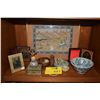 Image 1 : MIXED LOT: FRAMED PHOTOS, STATUARY, BOWLS, BOXES, SHARKS TOOTH, ETC. (19 PCS)