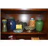 Image 1 : MIXED LOT: CERAMIC VASES, PERSIAN BRASS FOOTED DISH, ELEPHANT & MARBLE ASH TRAY (7 PCS)