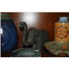 Image 4 : MIXED LOT: CERAMIC VASES, PERSIAN BRASS FOOTED DISH, ELEPHANT & MARBLE ASH TRAY (7 PCS)