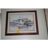 Image 1 : FRAMED PRINT, BOATS; JOAN BURR (31 1/2" X 25 1/2")