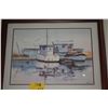 Image 2 : FRAMED PRINT, BOATS; JOAN BURR (31 1/2" X 25 1/2")