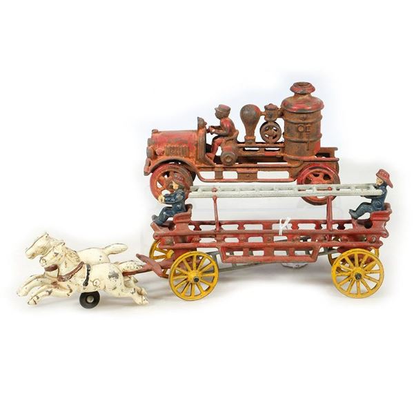 Two Cast Iron Fire Engines
