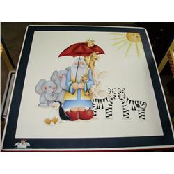 Child's Handpainted Table with 2 chairs
