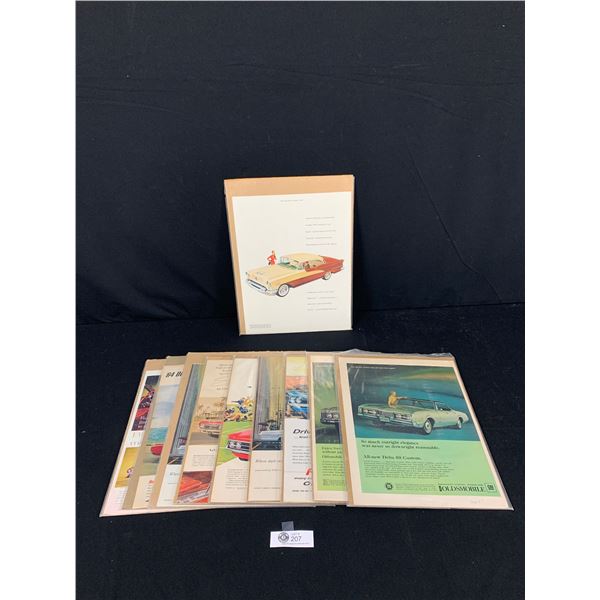 Lot of 10 Vinatge Car Advertisements on Board in Bag