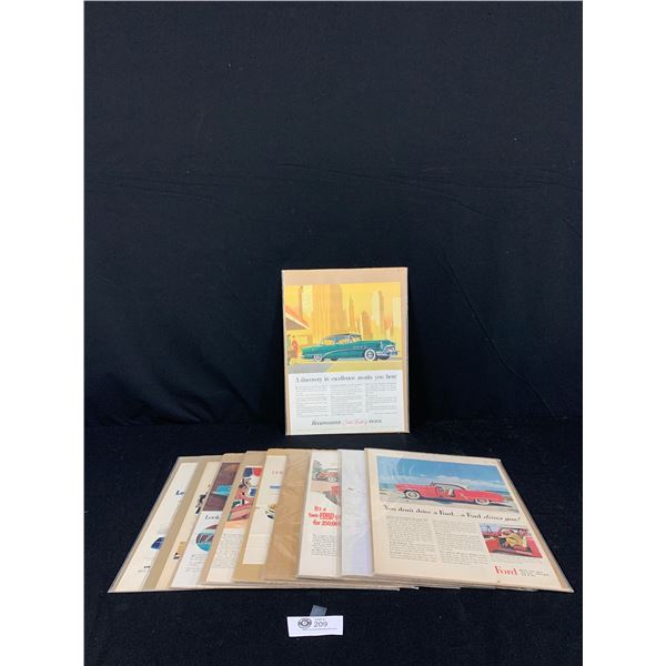 Lot of 10 Vinatge Car Advertisements on Board in Bag