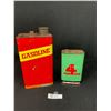 Image 1 : Vintage 1 Gallon Gasoline Tin and a 4 Star Turpentine Tin