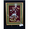 Image 1 : Framed Shadow Box, Handmade Multi Geniune Stone Garnets, Misc. Stones, Abalone Jade