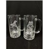 Image 2 : Lot of 4 Native Etched Glass Cups