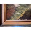 Image 2 : Framed Oil On Canvas Mountain Lake 32"Wide X 28" Tall