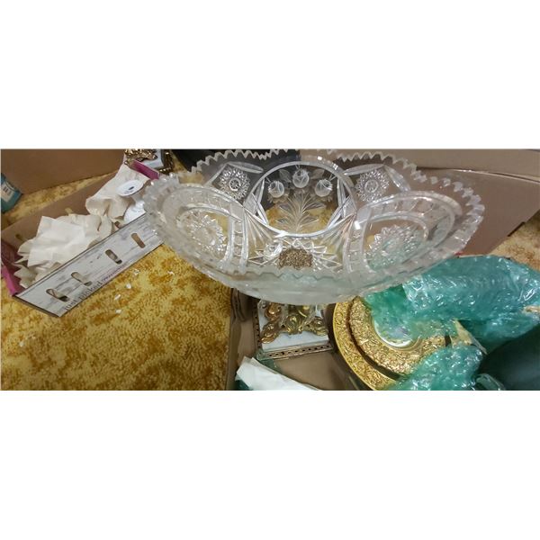 Ornate Glass Candy Dish Plus Extra Pieces