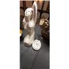 Image 2 : Porcelain Figure With Clock Lot 23"Tall X 17"Wide