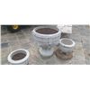 Image 1 : Three Outdoor Planters One Cracked 27"Diamter X 25"Tall Smaller 16"Diameter X 12"Tall Very Heavy