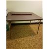 Image 4 : Vintage Kitchen Table With Leaf Brown With Wood and Metal 48"Long X 36"Wide X 30"Tall