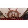 Image 2 : Wood and Brass Authentic Ships Wheel 48" Across