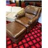 Image 2 : Leather Chair and Ottoman Chair 36" Tall X 36" Wide X 40" Deep Ottoman 30" Tall