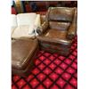 Image 3 : Leather Chair and Ottoman Chair 36" Tall X 36" Wide X 40" Deep Ottoman 30" Tall
