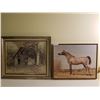 Image 1 : Two Pictures of an Old Barn 25" Wide X 21" Tall and a Horse 21" Wide X 18" Tall