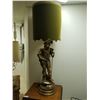Image 1 : Large Antique Statue Lamp with Green Velvet Shade 49" Tall