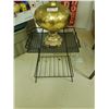 Image 3 : Brass Lamp 41" Tall and Metal Plant Stand