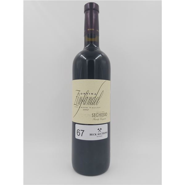 Cortina Dry Creek Valley Seghesio Family Vineyards Zinfandel 2002 15.7%